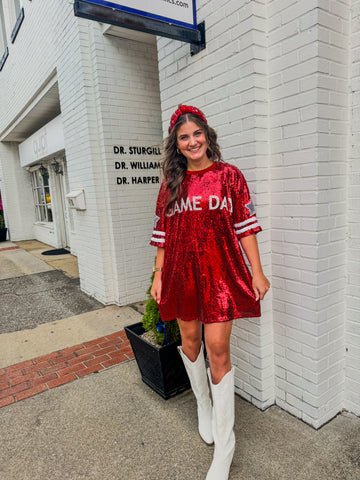 Red Gameday Sequin Dress